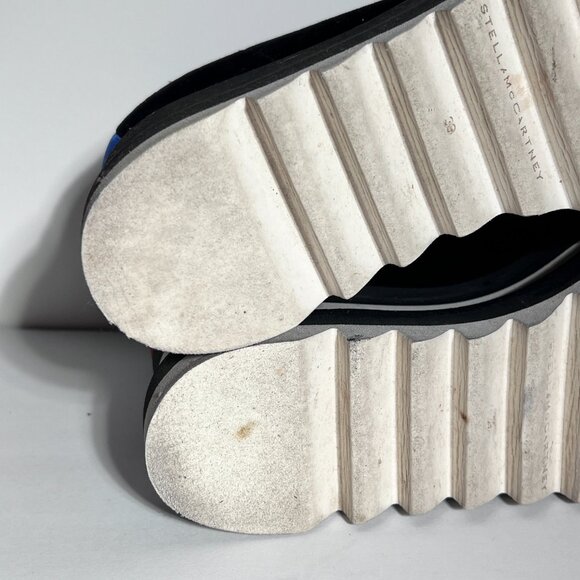 Stella McCartney Sneak Elyse Black Velvet Platform Shoes Sz 38/8 - Picture 9 of 10